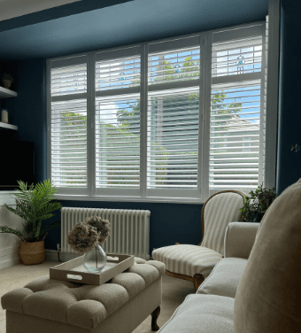 White Bay window shutters