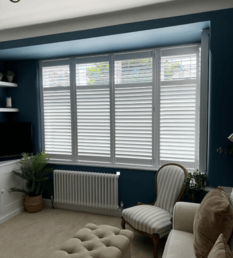 White Bay window shutters 